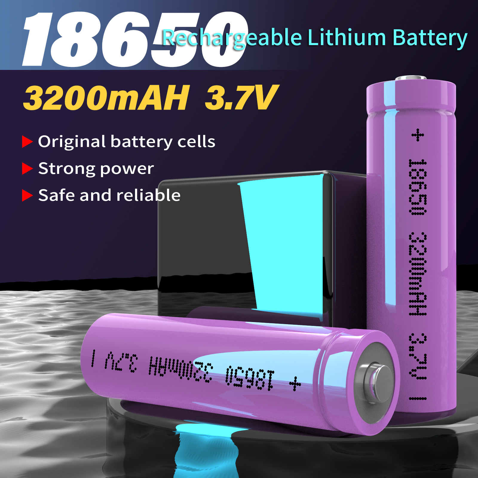 סוללת ליתיום-יון 18650 3.7V, 3200mAh, נטענת, גימור מטאלי, לפנסים, מאווררים, תאורת שמש, פנסי יד, מכשירי חשמל ביתיים, נסיעות - ללא AA/AAA פרטים 1