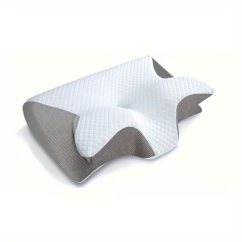 Ergonomic Cotton Neck Pillow For Comfortable Sleep - Contoured Design, Soft And Lightweight, Suitable For Side, Back, And Stomach Sleepers