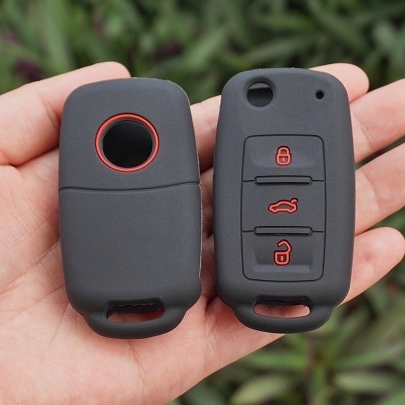 Image of Set Of Silicone Key Fob Covers - Protect Your Vw Bora Tiguan B5 B6 Golf 4 Mk5 6 Jetta Keys!