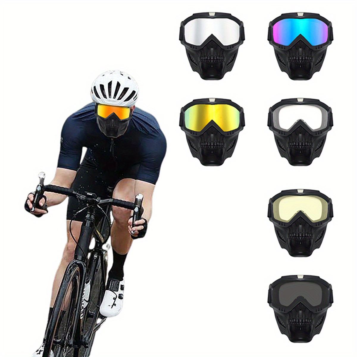 

1pc Lunettes de sport de cyclisme unisexes, masque facial de voyage en , monture PC avec verres PC, lunettes de cyclisme décoratives pour hommes et femmes, ordonnance, couleurs mélangées