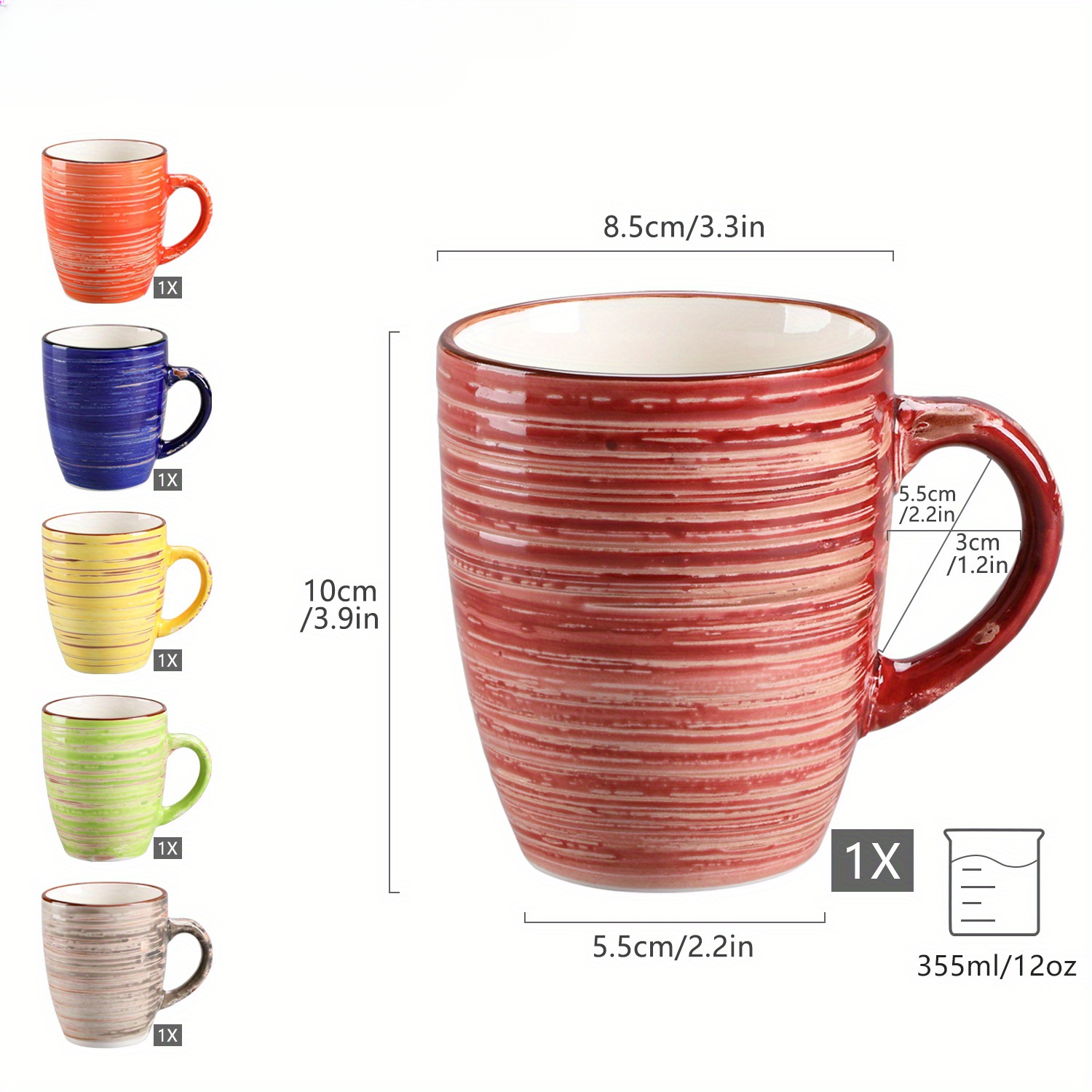 TEMU 6pcs Vintage Coffee Cup Set In Shabby Milk Mug Service For 6 People