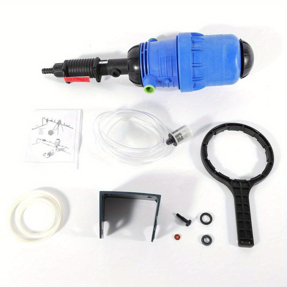 TEMU Drip Fertilizer Machine, Fertilizer Injector Water Powered Chemical Liquid Dispenser Blue Automatic