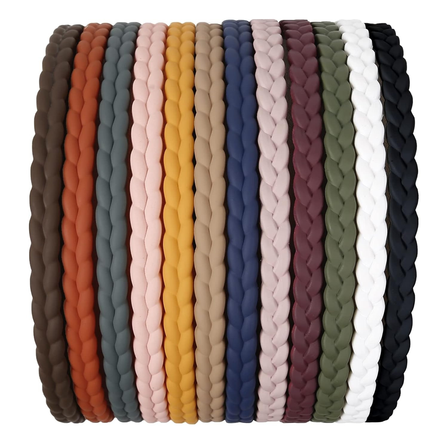 TEMU 12pcs Colorful Thin Headbands For Women, 7mm Wide Plastic Hairbands With Teeth, Textured Grip - Ideal For All Hair Types, Fragrance-free, Hair Accessories