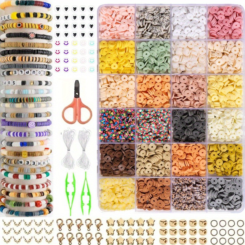 

Kit de 2400 Perles en Polymère de 6mm - de de DIY Perles d'Espacement Rondes Bracelets &