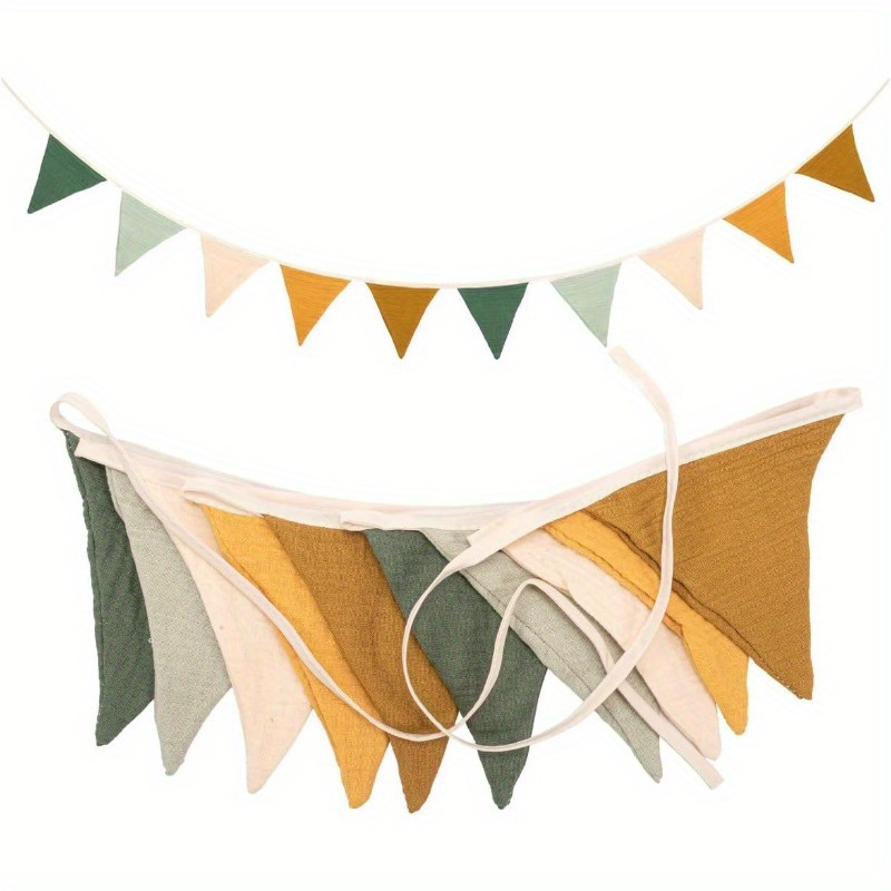 Decorative Triangular Flags Made Of Festive Fabric For Party Decor - Feather-free, Easy To Hang, Perfect For Christmas, Halloween, And Other Occasions