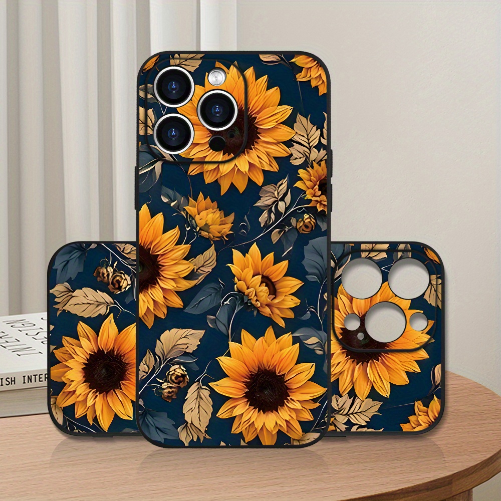 

Sunflower Fashion Print Frosted Phone Case: Smudge-resistant & , Premium Shockproof | Black For -7, Pro/plus/max/mini