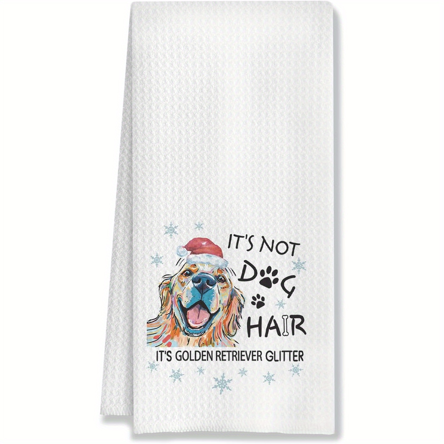 

Festive Golden Retriever Kitchen Towel - 18x26 Inches, 100% Polyester, Machine Washable, Soft And Durable, The Holidays