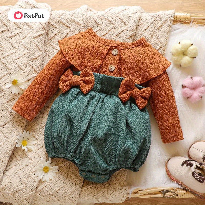 

Patpat Long-sleeve Splicing Bowknot Fall