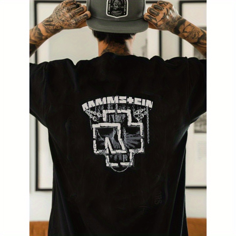 

Summer Casual Men's Short-sleeved T-shirt With Printed Design, 100% Polyester Knit Fabric, Round Neck, Regular Fit, For And - H Style