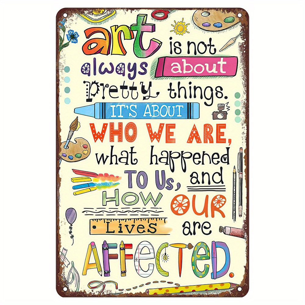 

1pc Metal Tin - Inspirational Decor For Artists And Art Enthusiasts - Unique For - Decorative Plaque Pre-drilled