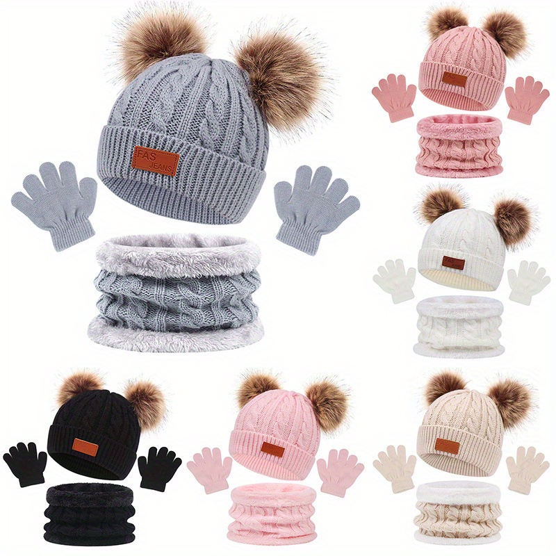 

Ensemble bonnet d'hiver chaud, écharpe et gants , doublés en , légers - Polyester, convient aux adolescents, idéal pour les du An, lavable à - Ensemble d'accessoires 3 pièces pour plus de 15 ans