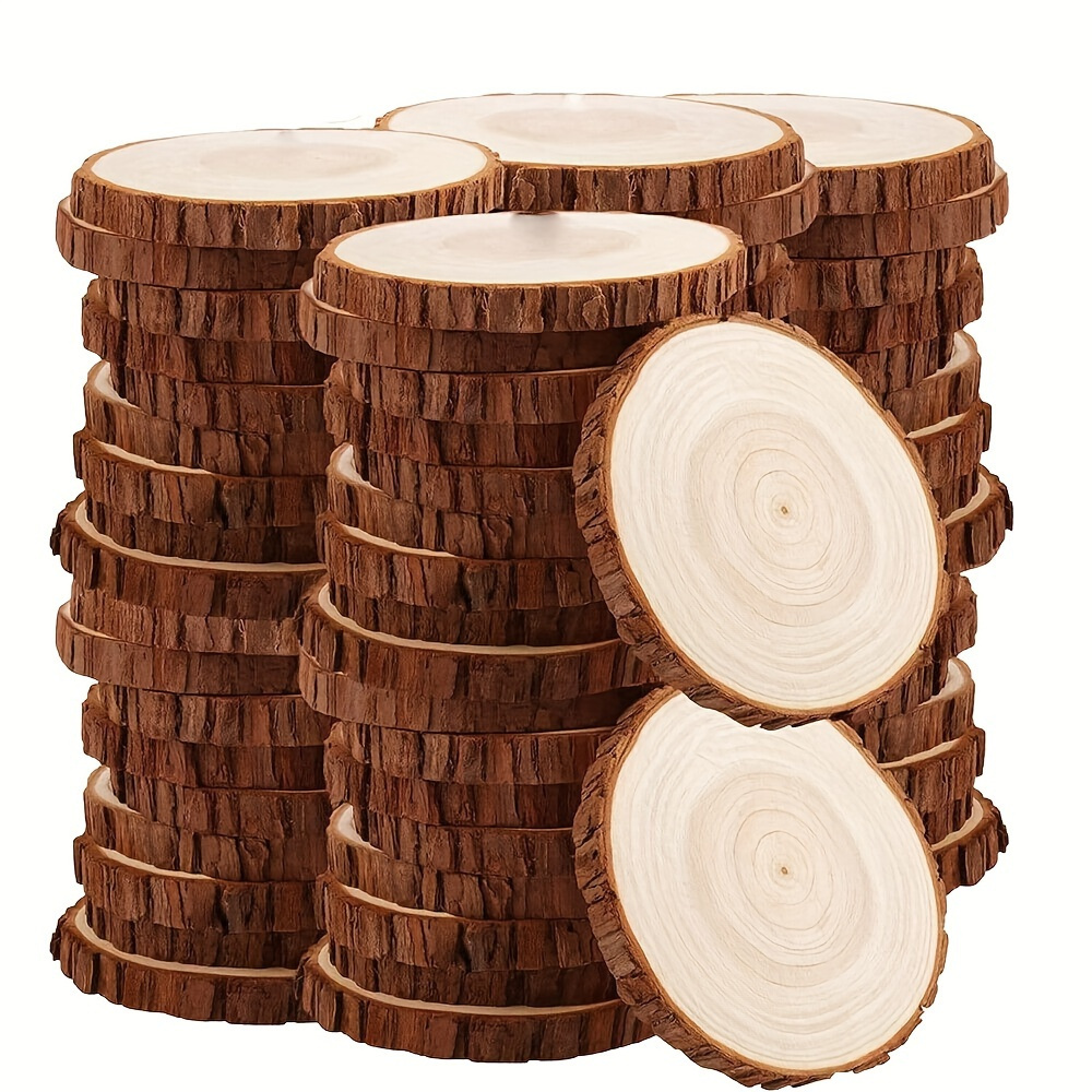 

120pcs Slices, 5-6cm Log Slices , Unfinished Wooden Discs Without Hole, Wooden Circles For Diy Arts Crafts Christmas Ornaments Wedding Decorations 5-6cm