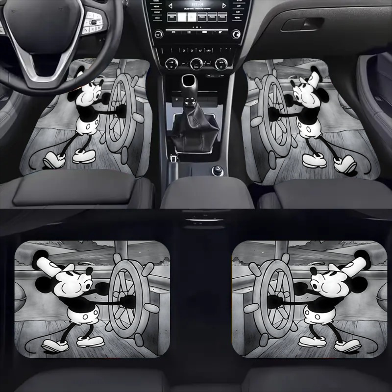 

4pcs Luxury Grey Boating Mouse Car Floor Mats Set - Anti-slip, Dustproof & Waterproof, Vehicles