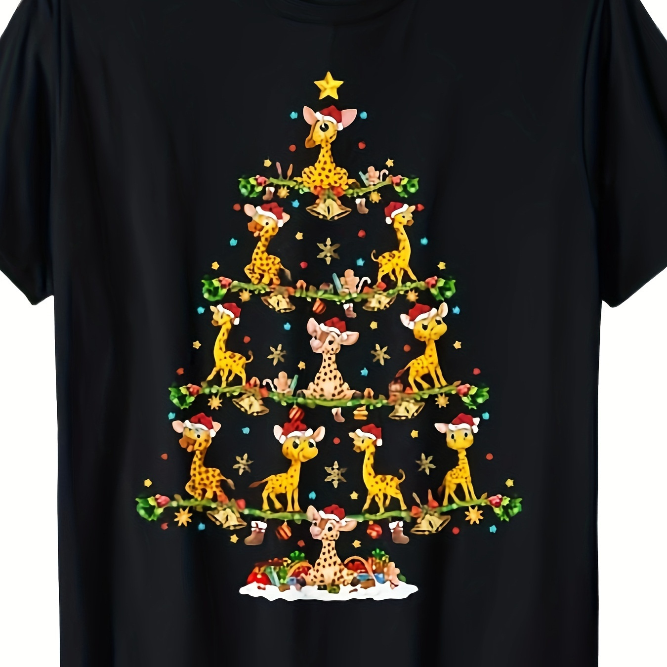 

Giraffe Santa Giraffe Christmas T-shirt