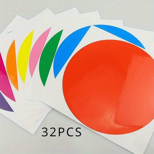 16 32pcs color label positioning sticker name sticker circular label paper multiple colors waterproof floor identification sticker pvc sticker circular dot label wall table paper multifunctional sticker