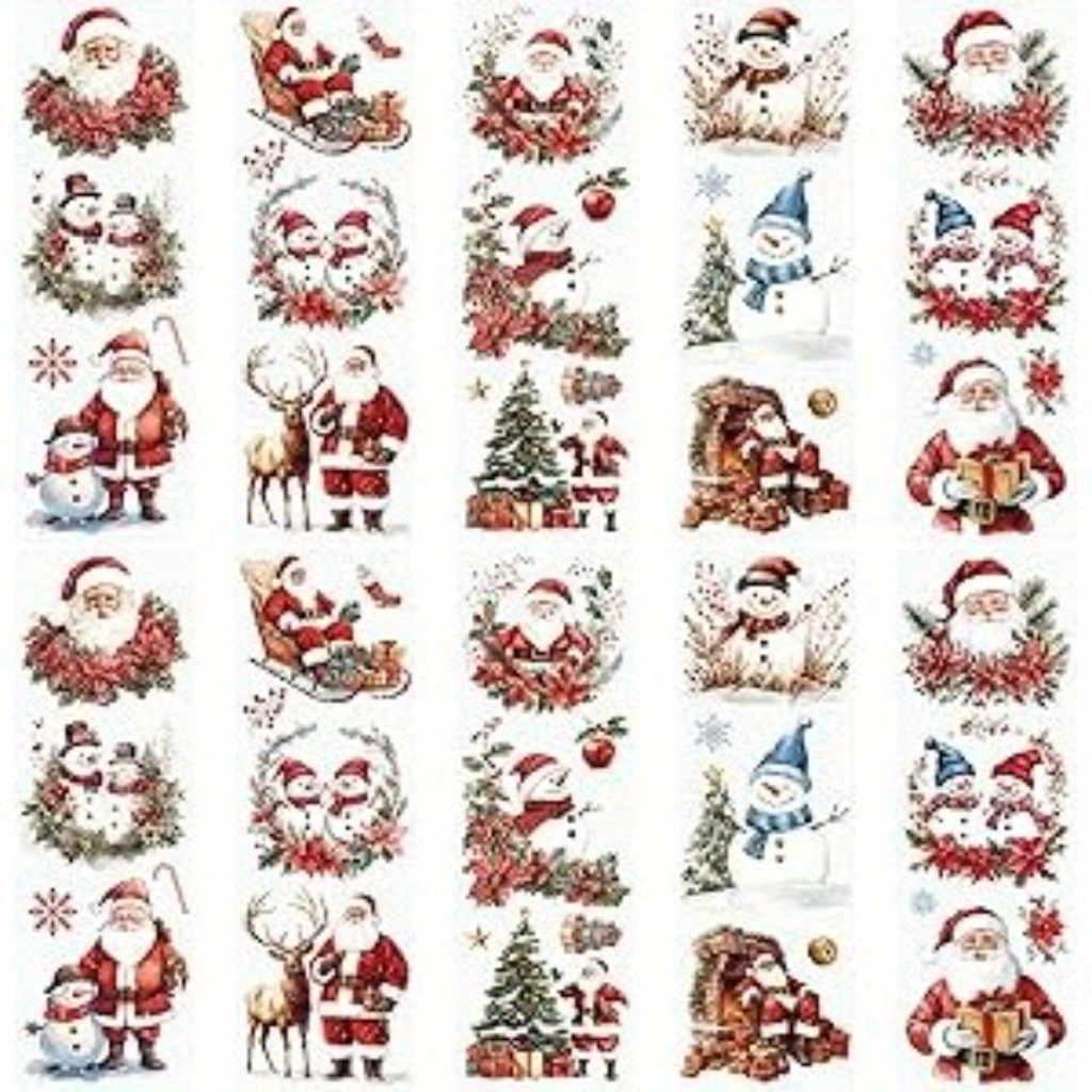 

10pcs Christmas Snowman Rub On Transfer Sticker, Merry Christmas Stickers Transfer Decals For Diy Scrapbooking Photo Albums Furniture