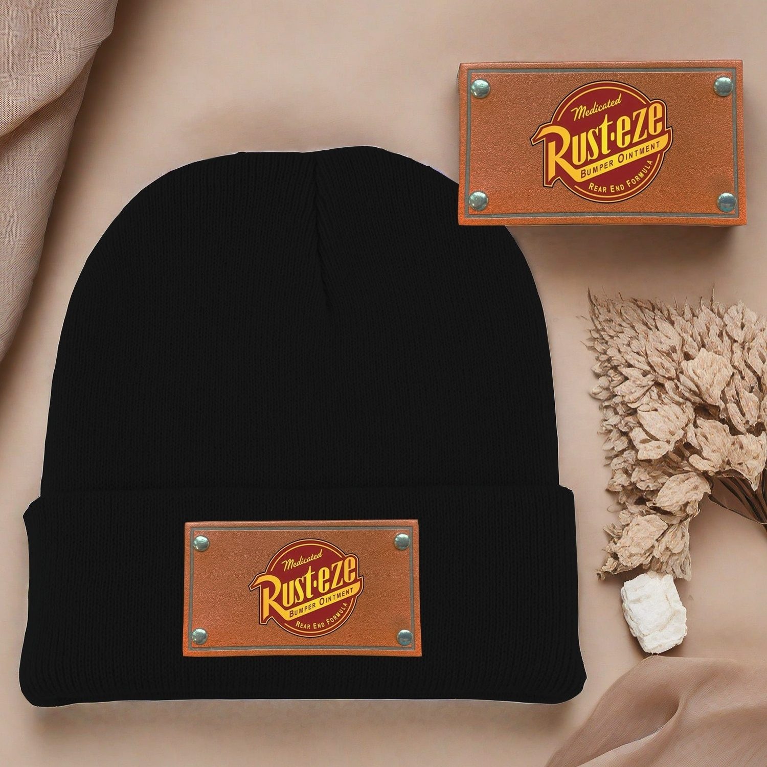 

Cartoon Cars "" Pattern Printed Beanie, Winter Warm Personality Leather Label Beanie-wymmd-820