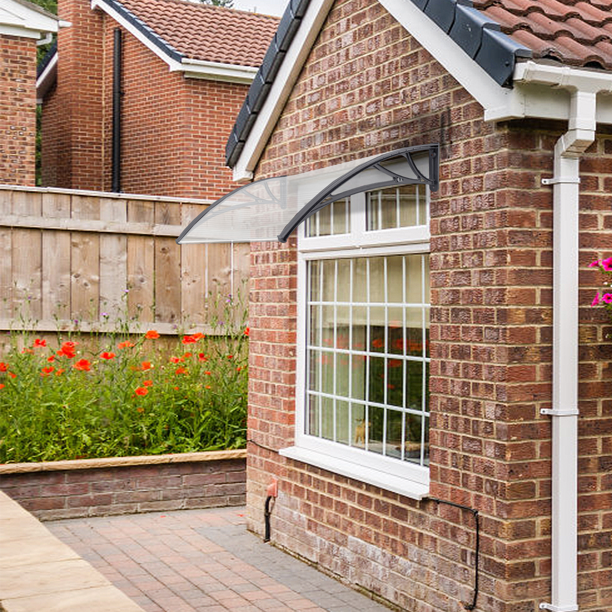 Transparentes Polycarbonat-Türvordach 50,8x50,8 Cm - Wetterfester Schutz Für Briefkästen & Außenbereiche