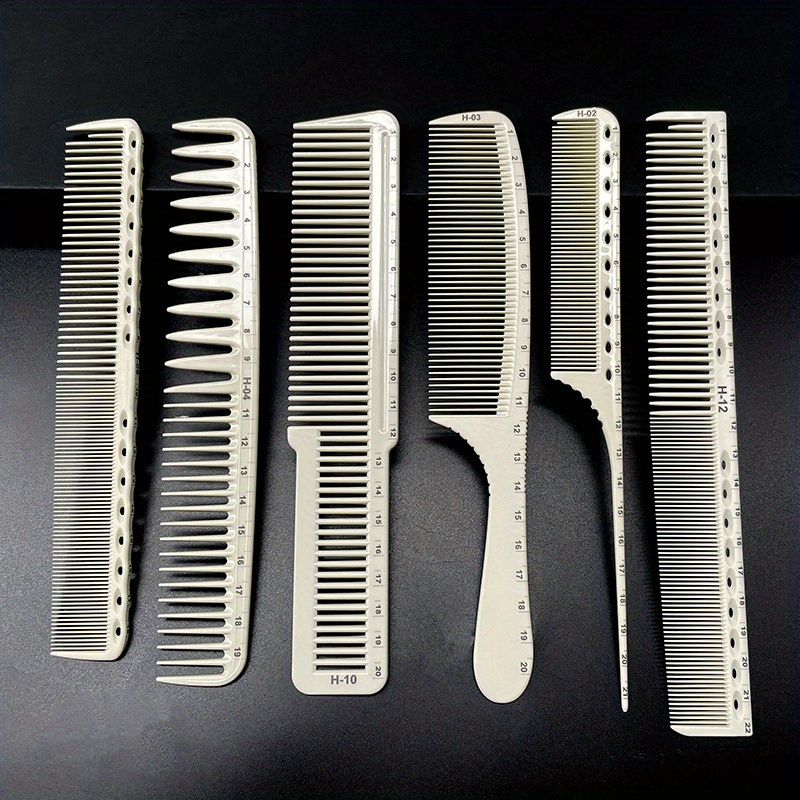 

Professional Hairdressing Comb Set, Abs Plastic Handle With Plastic Teeth, Normal Hair Type, Styling Comb For Barber Salon And Home Use