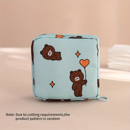 1pc Sanitary Napkins Storage Bag, Portable Large Capacity Menstrual Small Bag, Sanitary Cartoon Menstrual Napkins Storage Bag.