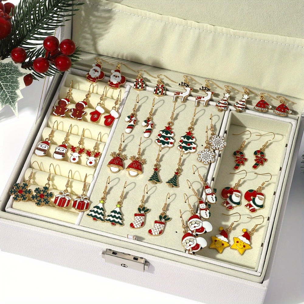 

Set Of 50 Pcs Of Christmas - Alloy Pendant , And , Christmas Tree, , Man, - Steel Earpins, For And Parties.