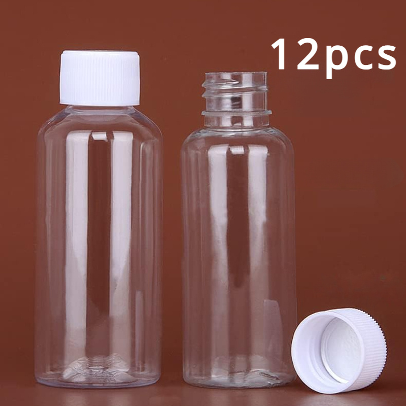 TEMU 12-pack 30ml Reusable Plastic Bottles With Screw Caps, Clear Travel Cosmetic Containers For Serums , Unfragranced, Beauty & Accessories