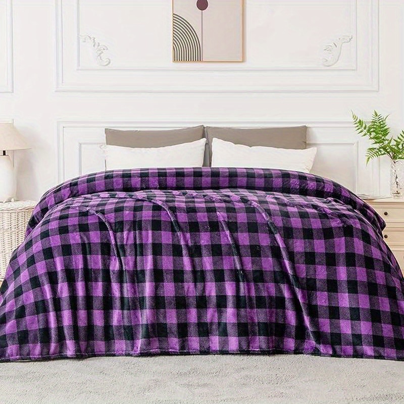 

Blanket Size For Sofa Bed, Decor And Purple Checkered Blanket, Fuzzy Blankets