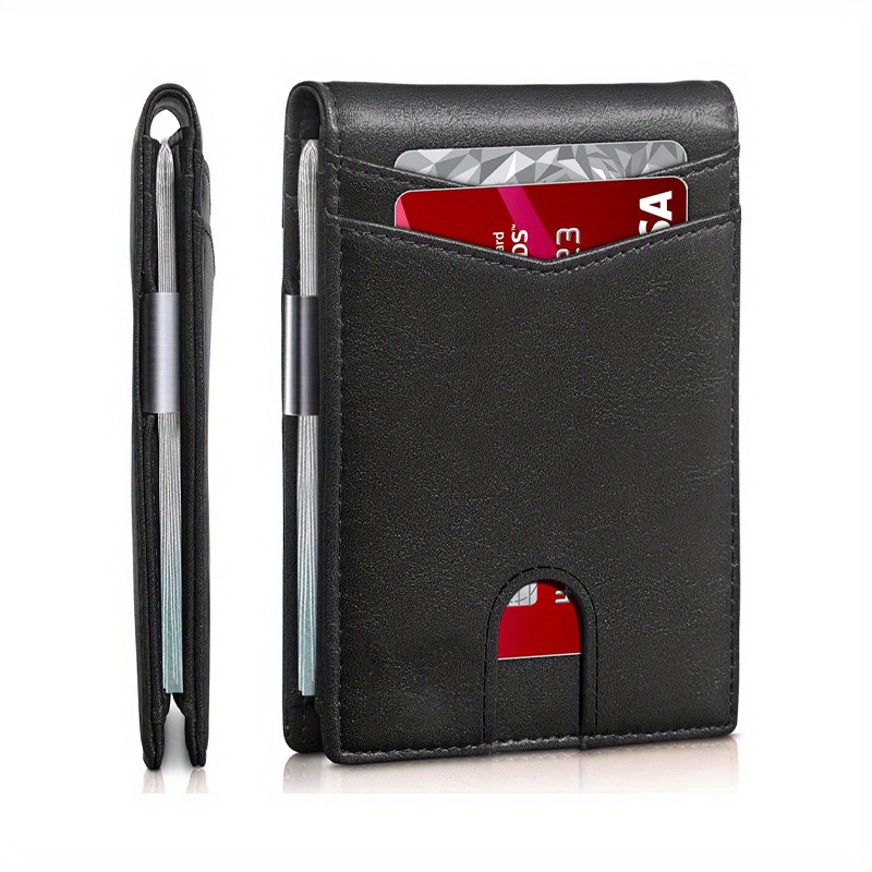 Cartera para hombres con bloqueo RFID de 12 ranuras - Cuero falso negro, Diseño antirrobo con cierre de cremallera seguro, múltiples ranuras para tarjetas e ID, ideal para negocios y uso diario, Cartera de negocios | Diseño de cartera moderna | Cierre de cremallera duradero, Cartera RFID