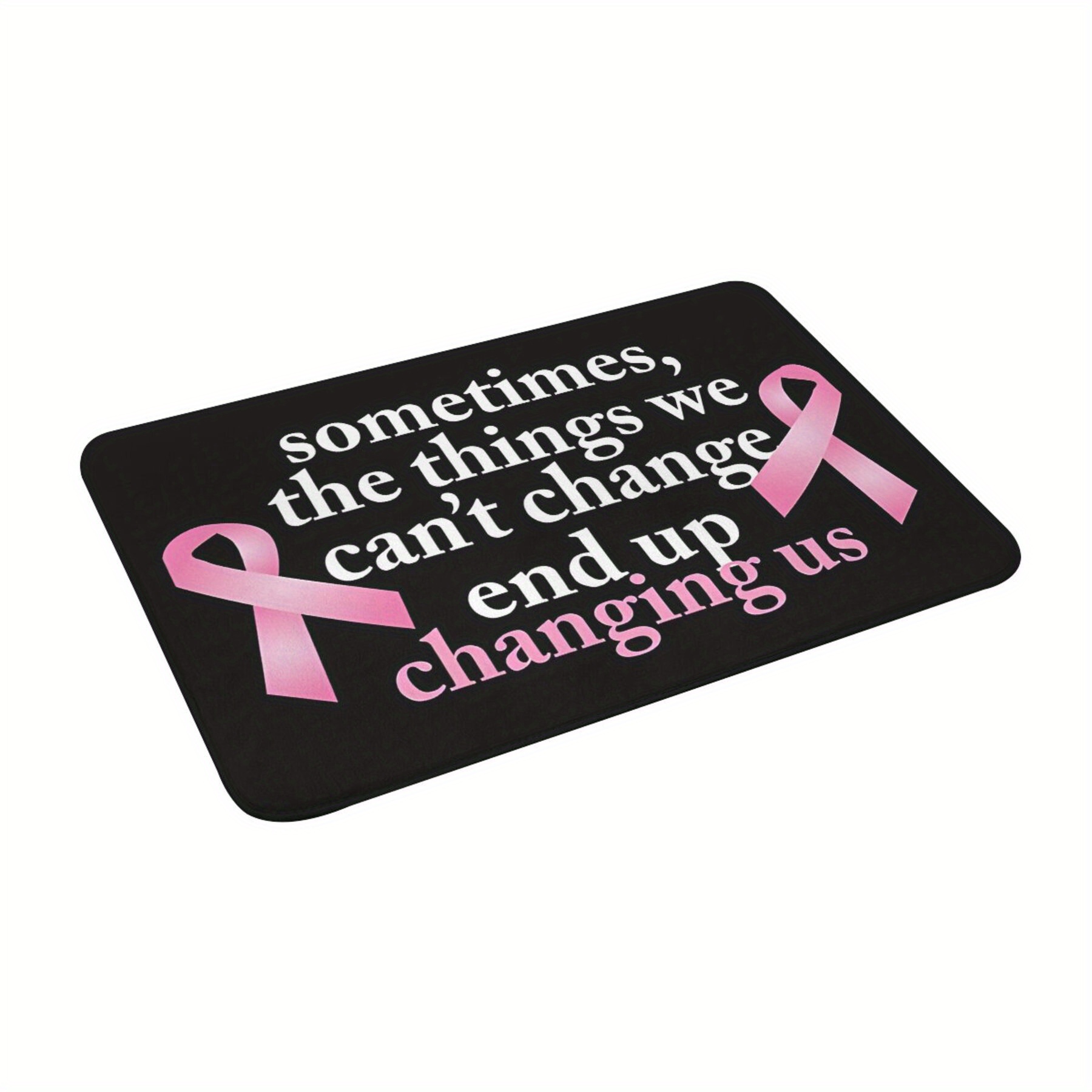 

Breast Awareness Non-slip Bathroom Mat - Lightweight, Machine Washable Polyester Rug For Bedroom & Entrance Decor