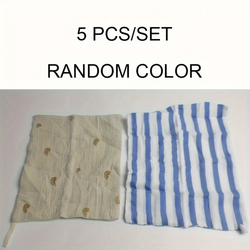 5pcs Random Set - Lightweight Square Towels, With Space-themed Patterns, Absorbent, Reusable, Suitable For Bathrooms And Homes