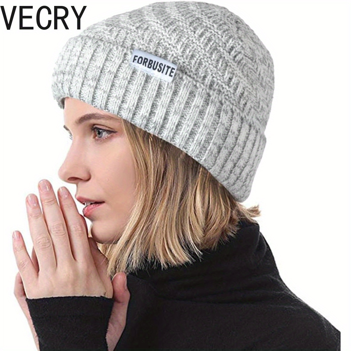 

Vecry Women Fleece Lined Cuffed Skull Cap