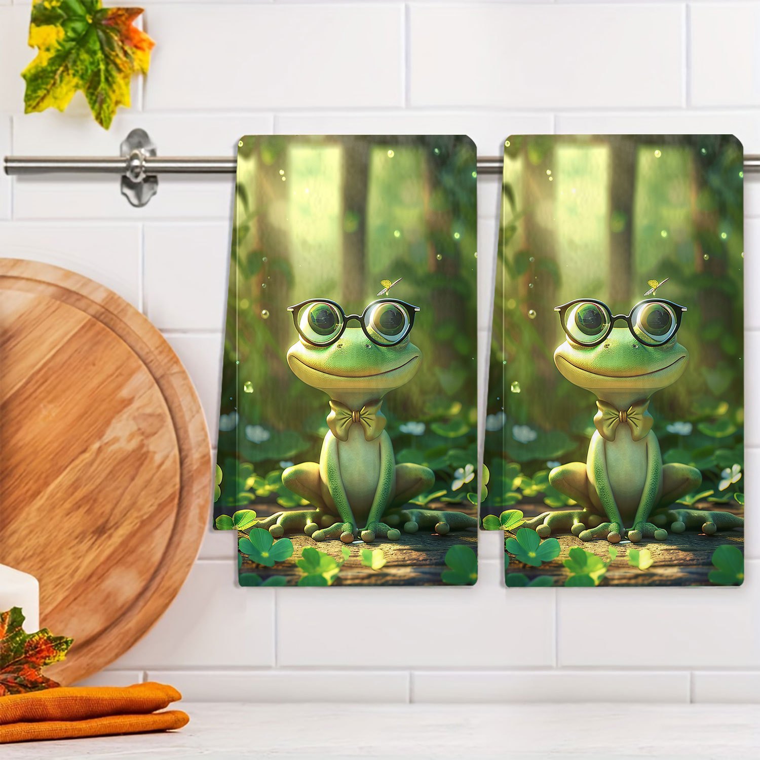

1pc Kitchen Household Printed Towel Cleaning Cloth Table Decoration Towel