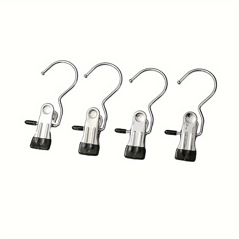 10 pack stainless steel laundry clips with swivel hook multi purpose windproof clothes pegs for   underwear and accessories space saving wardrobe organizer clips clothes pins details 6