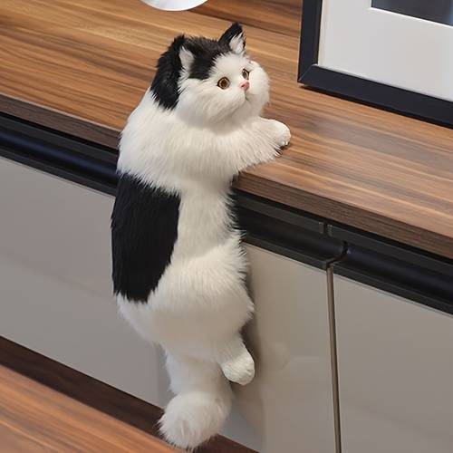 1pc handcrafted resin cat doll collectible realistic cat ornament home decor wedding gift no electricity needed durable material