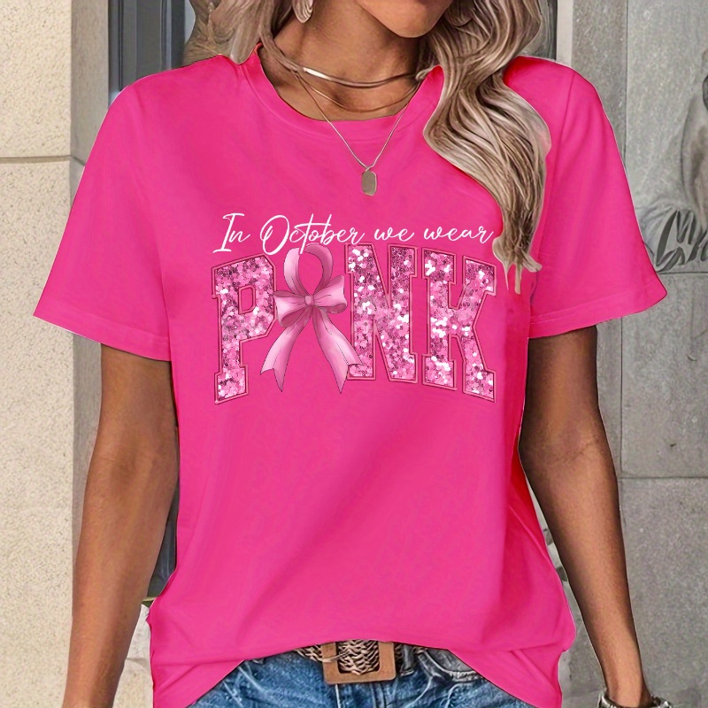 

Breast Women' T- - , Round , Polyester , , Regular Fit, All , Lettering
