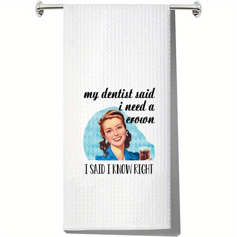 

Vintage-inspired Sassy Quote Kitchen Towel, Super Soft Polyester Dish Cloth, Modern Woven Dish Towel With Humorous Retro 50s Theme, Machine Washable, Oblong Shape - 1pc 18x26 Inch