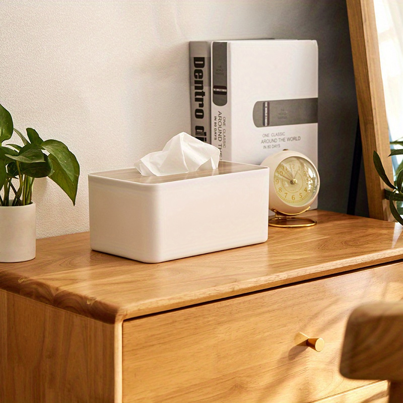 wooden tissue holder household paper towel storage box removable tissue boxes for office Product details 4