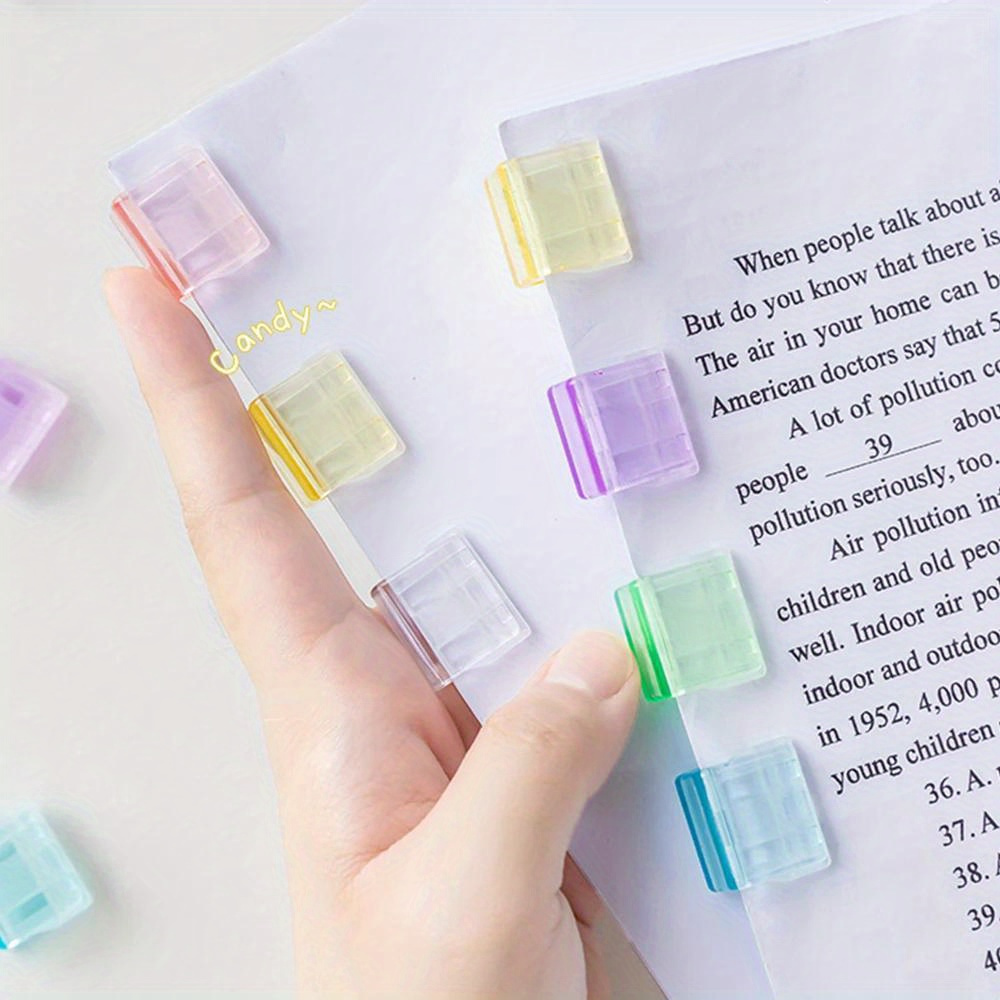 30 stück mini bunte transparente metall-büroklammern - ideal für büro- & schulunterlagen, lesezeichen & seitenmarkierungen 0