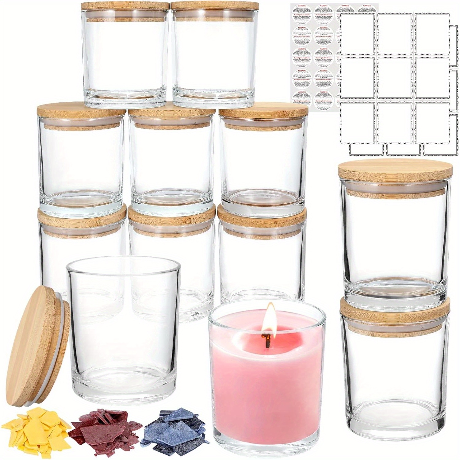 glass jars for candles sold on Temu United States