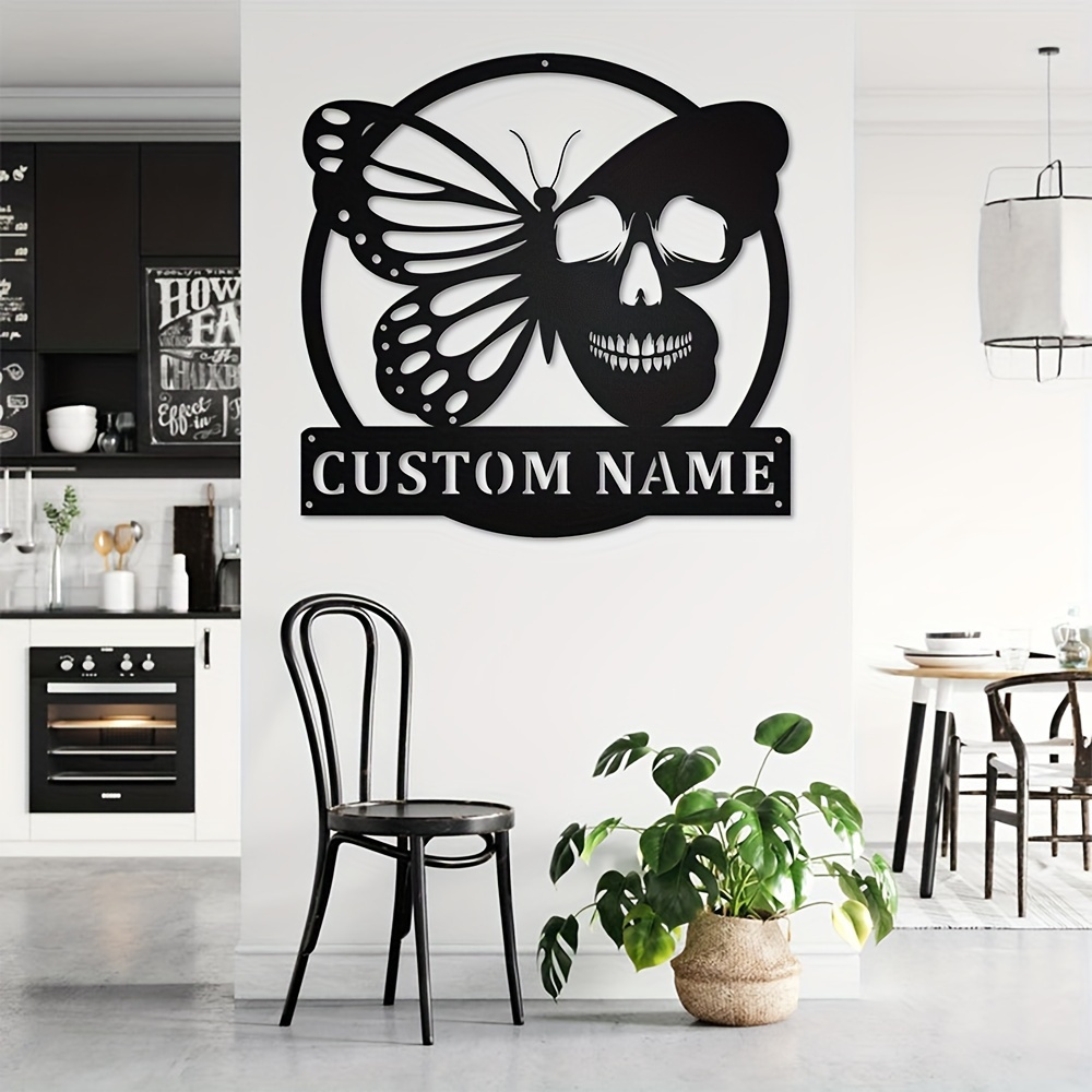 custom   skull metal   personalized iron cutout craft black suitable for kitchen dining room outdoor garden no electricity required   parties and festivals door hanging decor details 1