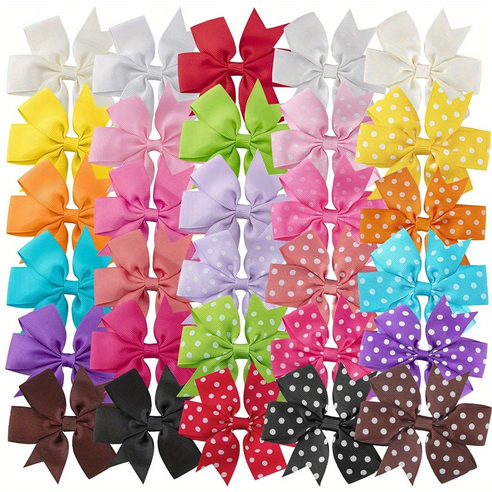 

30 Women's Hair Accessories With Crocodile Clip Bows For Young Men And Teens (30 Bows)