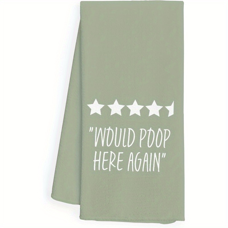 

Jit Modern Woven Polyester Hand Towels For Bathroom - Super Soft, Machine Washable, Oblong Decorative Towel With Funny "would Poop Here Again" Theme, Space Style Decor - 1pc 18x26 Inch