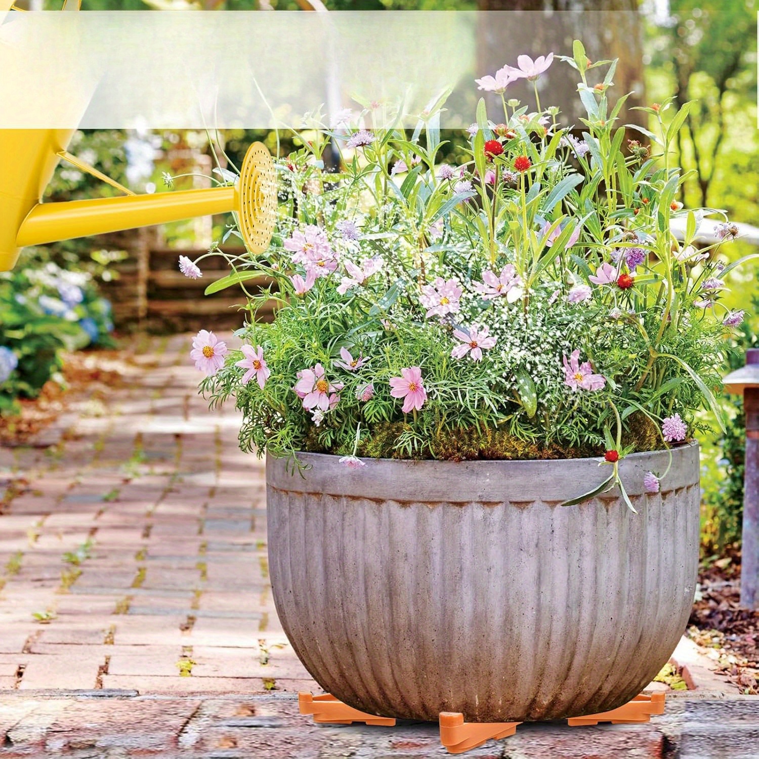 Plastic Plant Pot Feet Indoor Outdoor Flower Planter Supports,  Invisible Potted Plant Stand Feet, Compatible with Small to Large Planters