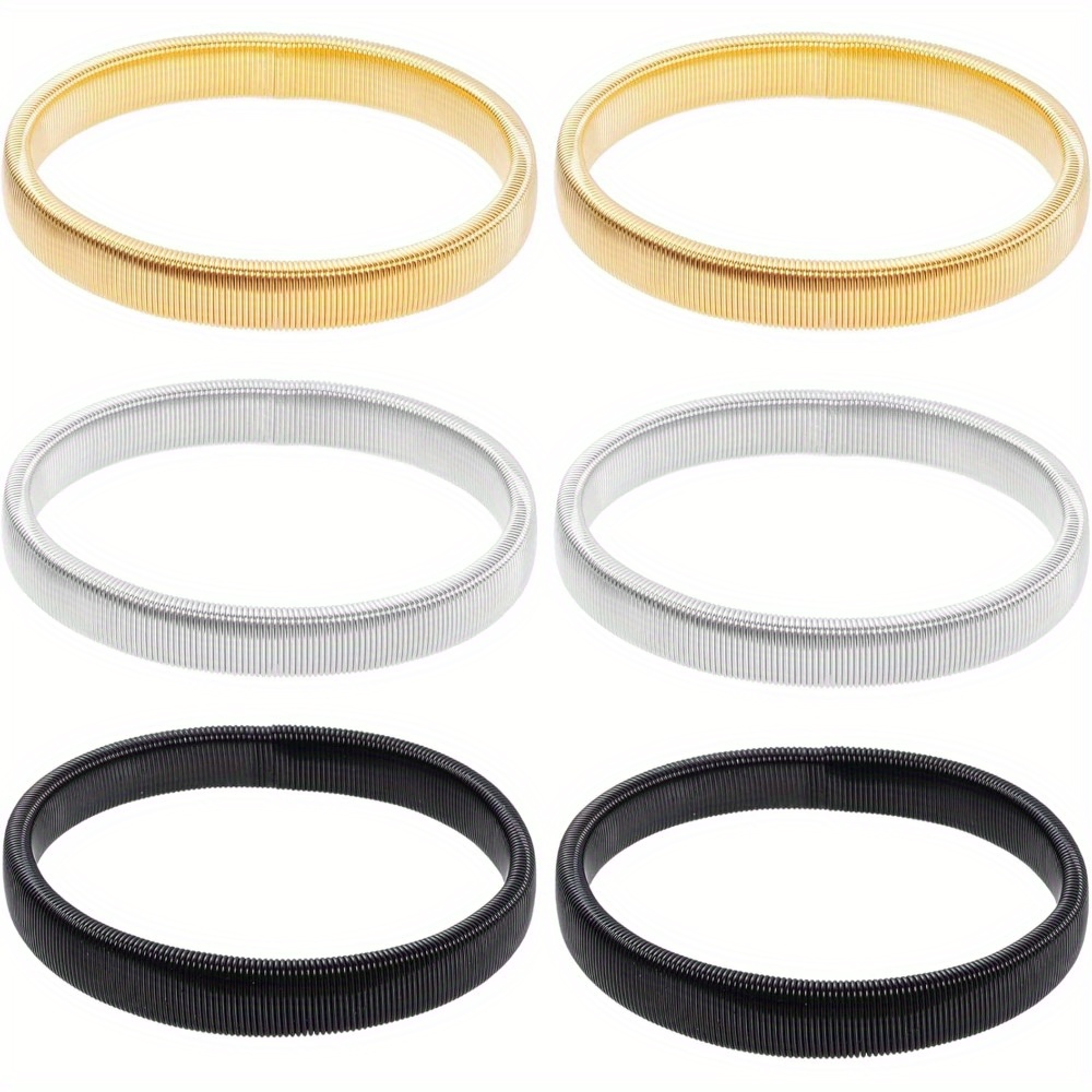 E-shop 6er-Set Elegante Dehnbare Metallarmbänder - Rutschfeste Ärmelhalter für Männer & Frauen, zum Anziehen