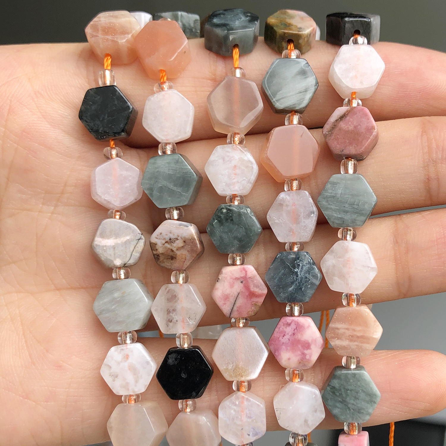 

Natural Stone Beads For Jewelry Making - Hexagon , , - Diy Bracelet Crafting Kit, Luck Bead Assortment