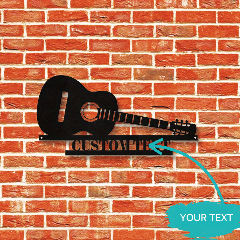 custom guitar metal wall art ideal   husband boyfriend personalized name sign for home decor   stationery details 4