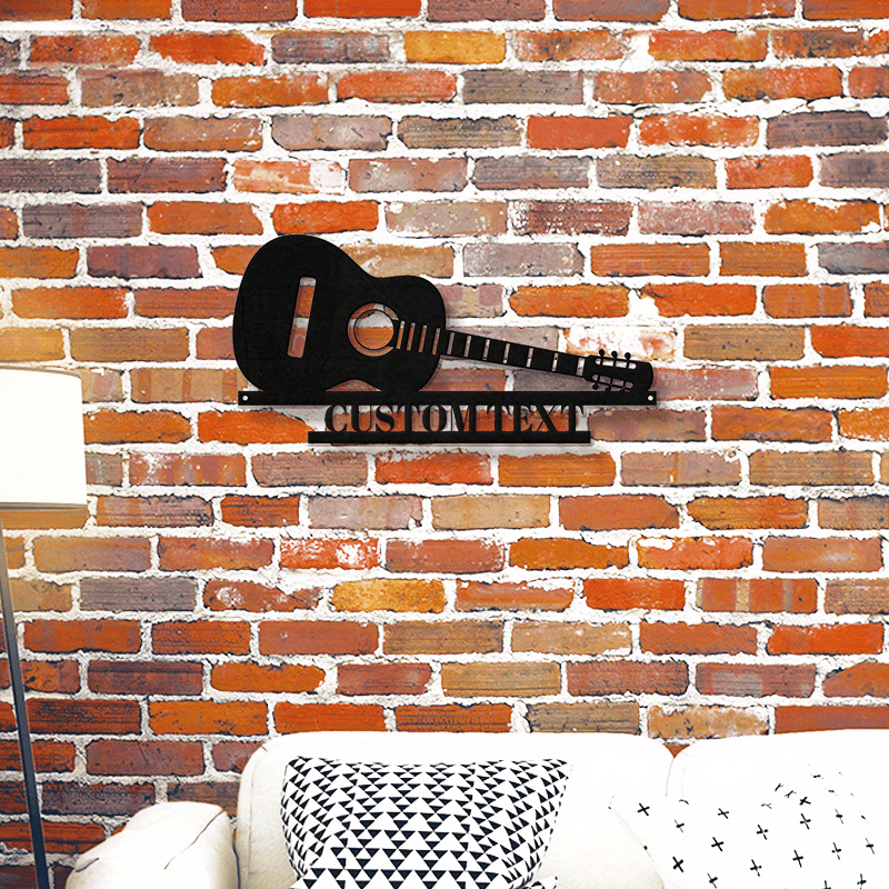 custom guitar metal wall art ideal   husband boyfriend personalized name sign for home decor   stationery details 5