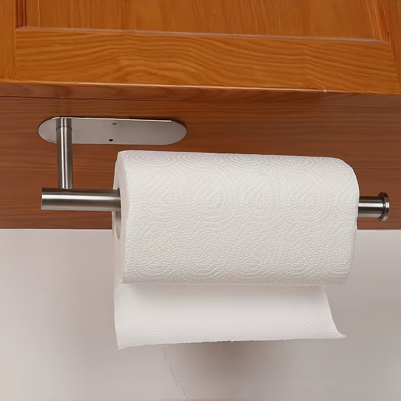 versatile wall mounted tissue holder no drill space saving storage for kitchen bathroom essentials details 4