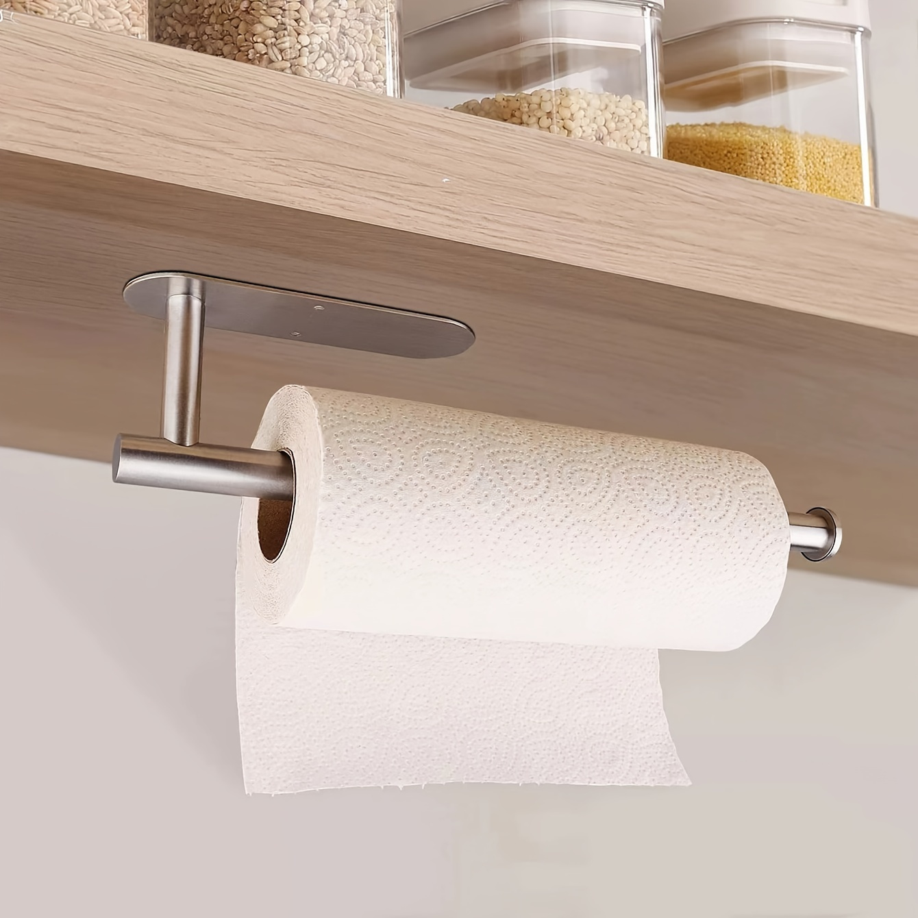 versatile wall mounted tissue holder no drill space saving storage for kitchen bathroom essentials details 5