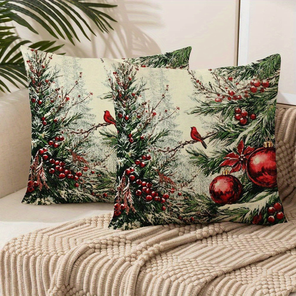 

Set Of 2 Christmas - & , Zip , Washable - For Sofa & Decor, Christmas Decor
